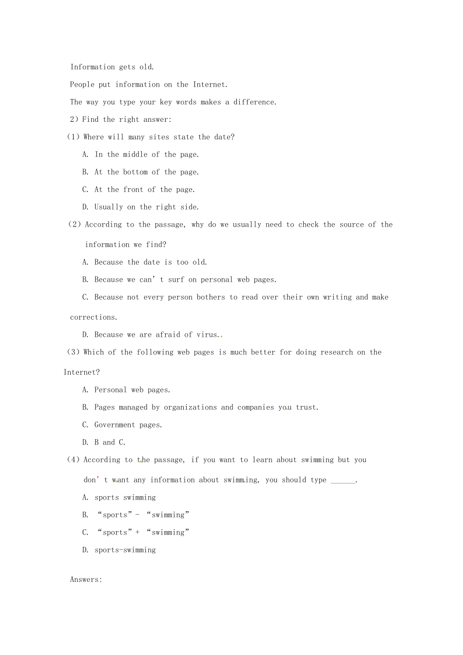 高中英语 Unit3 The world online Project教学设计 牛津译林版选修7-牛津版高二选修7英语教案_第3页