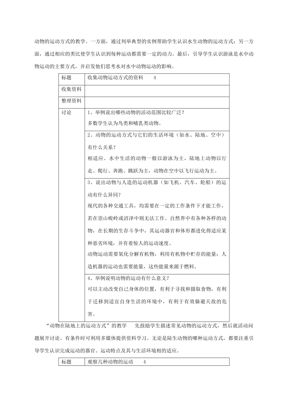 八年级生物上册 5.15.1 动物运动的方式教案 北师大版-北师大版初中八年级上册生物教案_第2页