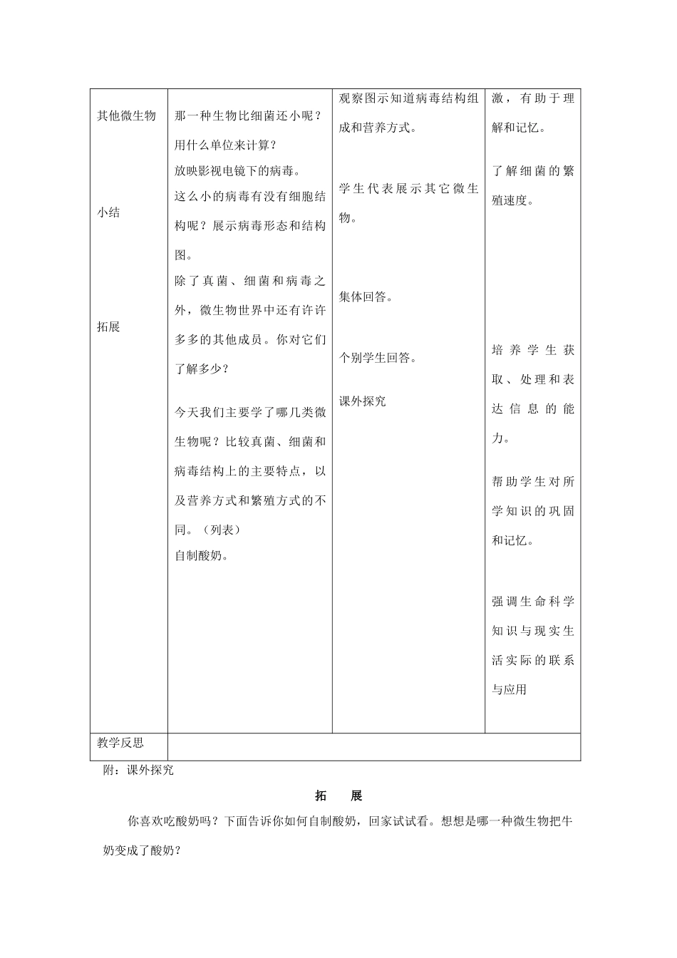 八年级生物 第二学期（试验本）第4章第三节 微生物教案 上海版_第3页