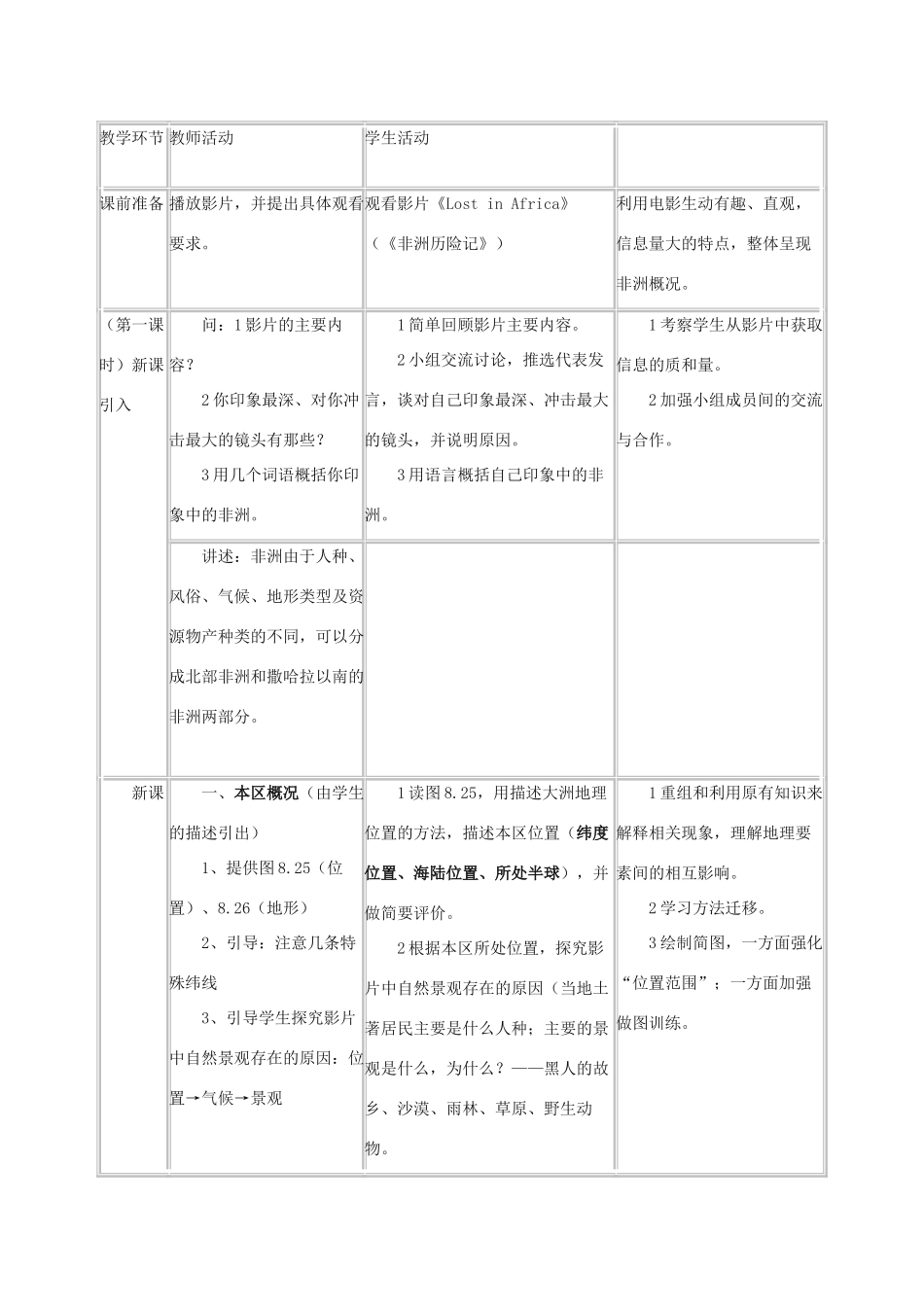 八年级地理下册 第六章第四节 撒哈拉以南的非洲教学设计 中图版_第3页