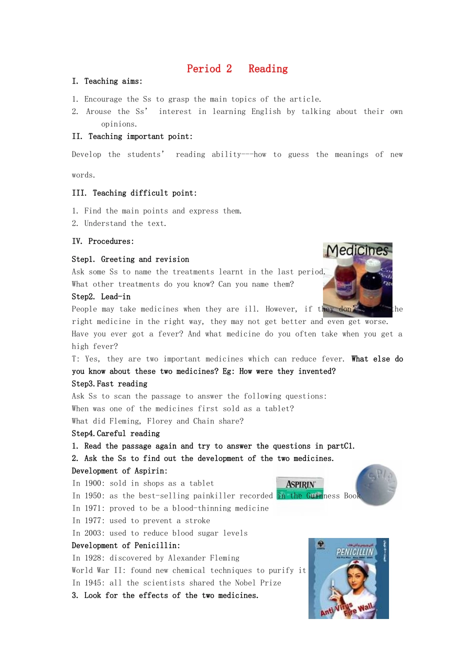 高中英语 Unit 2 Fit for life Period 2 reading教案 牛津译林版选修7_第1页