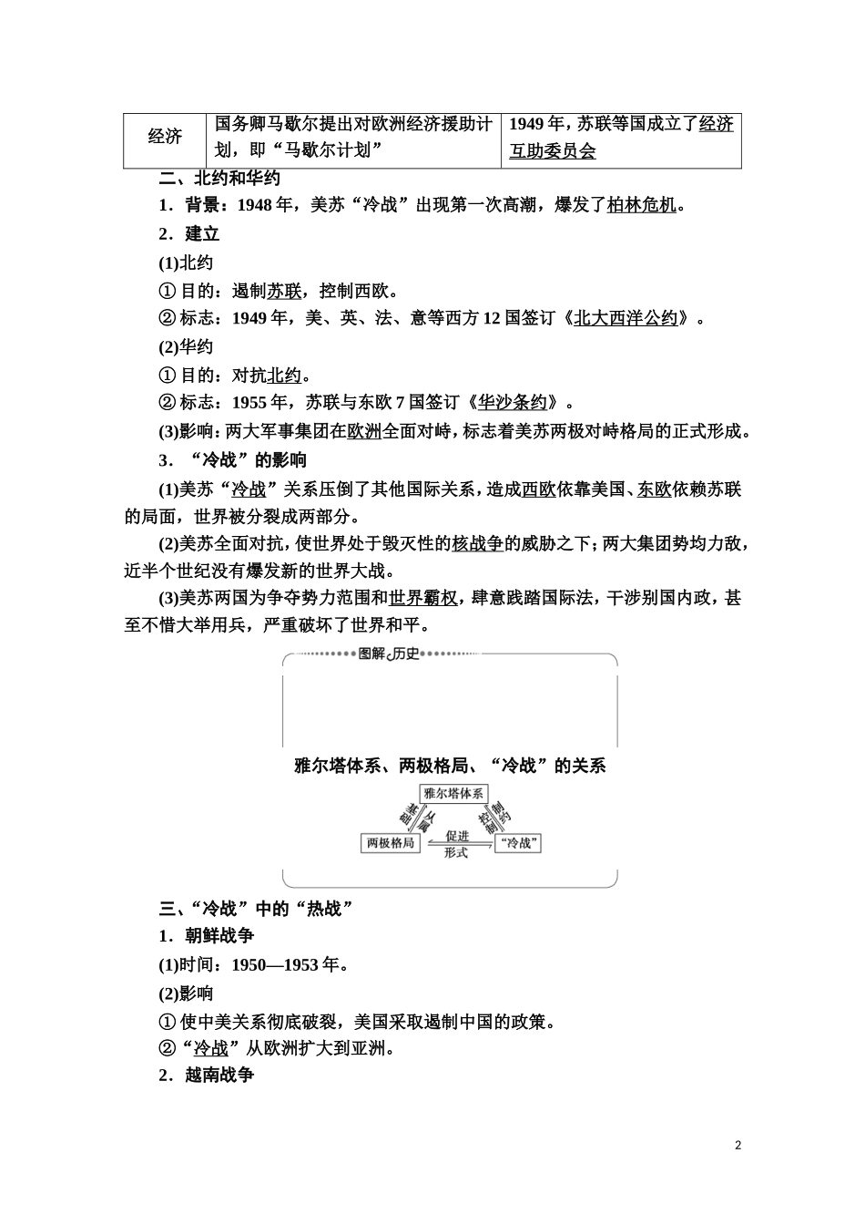 高中历史 第7单元 复杂多样的当代世界 第24课 两极对峙格局的形成教师用书 岳麓版必修1-岳麓版高一必修1历史教案_第2页