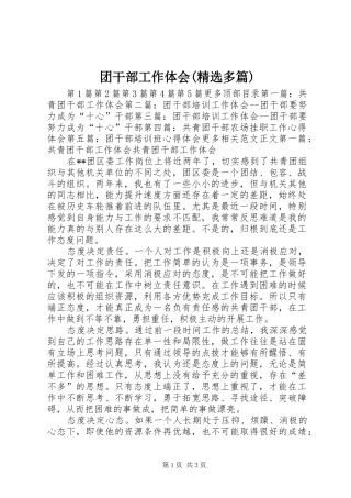 团干部工作体会(精选多篇)