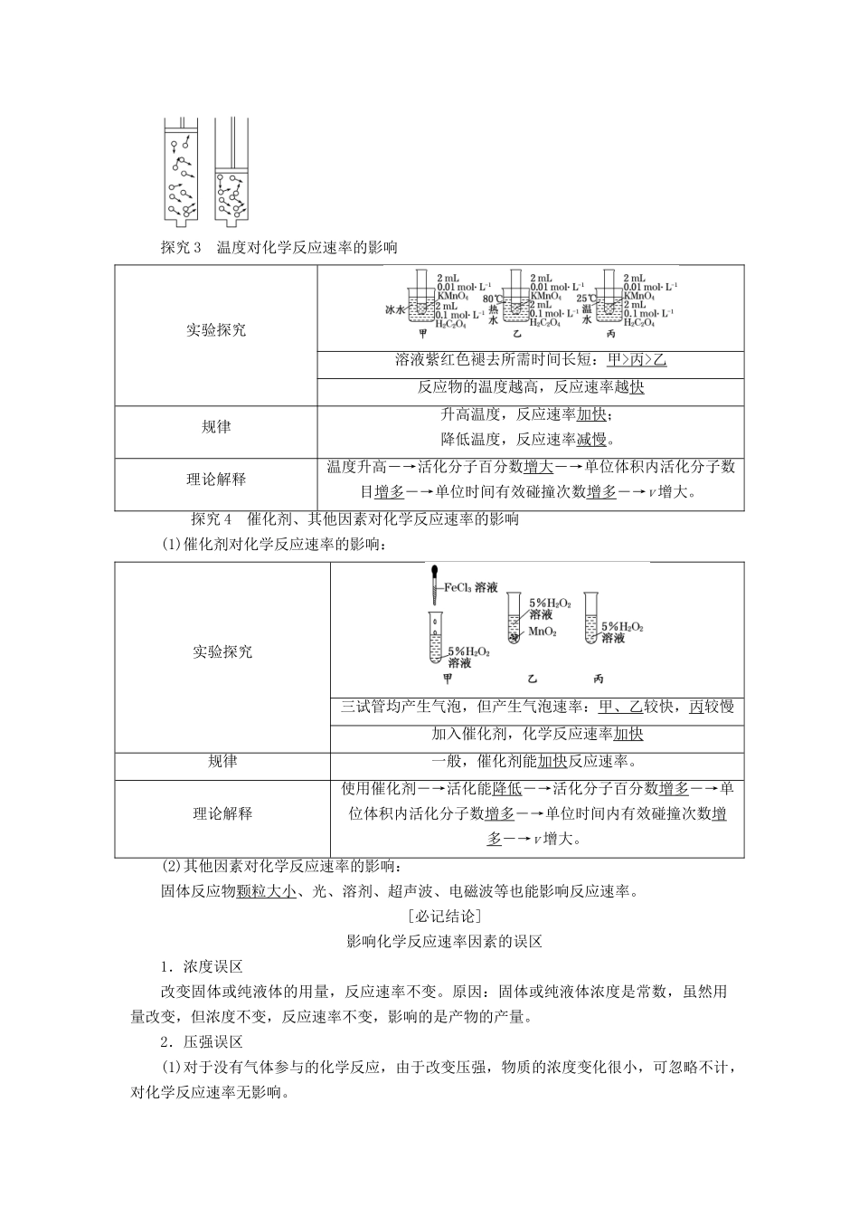 高中化学 第1部分 专题2 第一单元 第2课时 影响化学反应速率的因素讲义（含解析）苏教版选修4-苏教版高二选修4化学教案_第3页