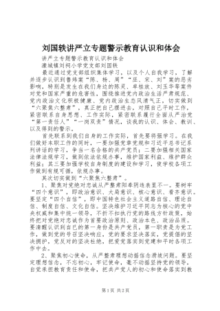 刘国轶讲严立专题警示教育认识和体会