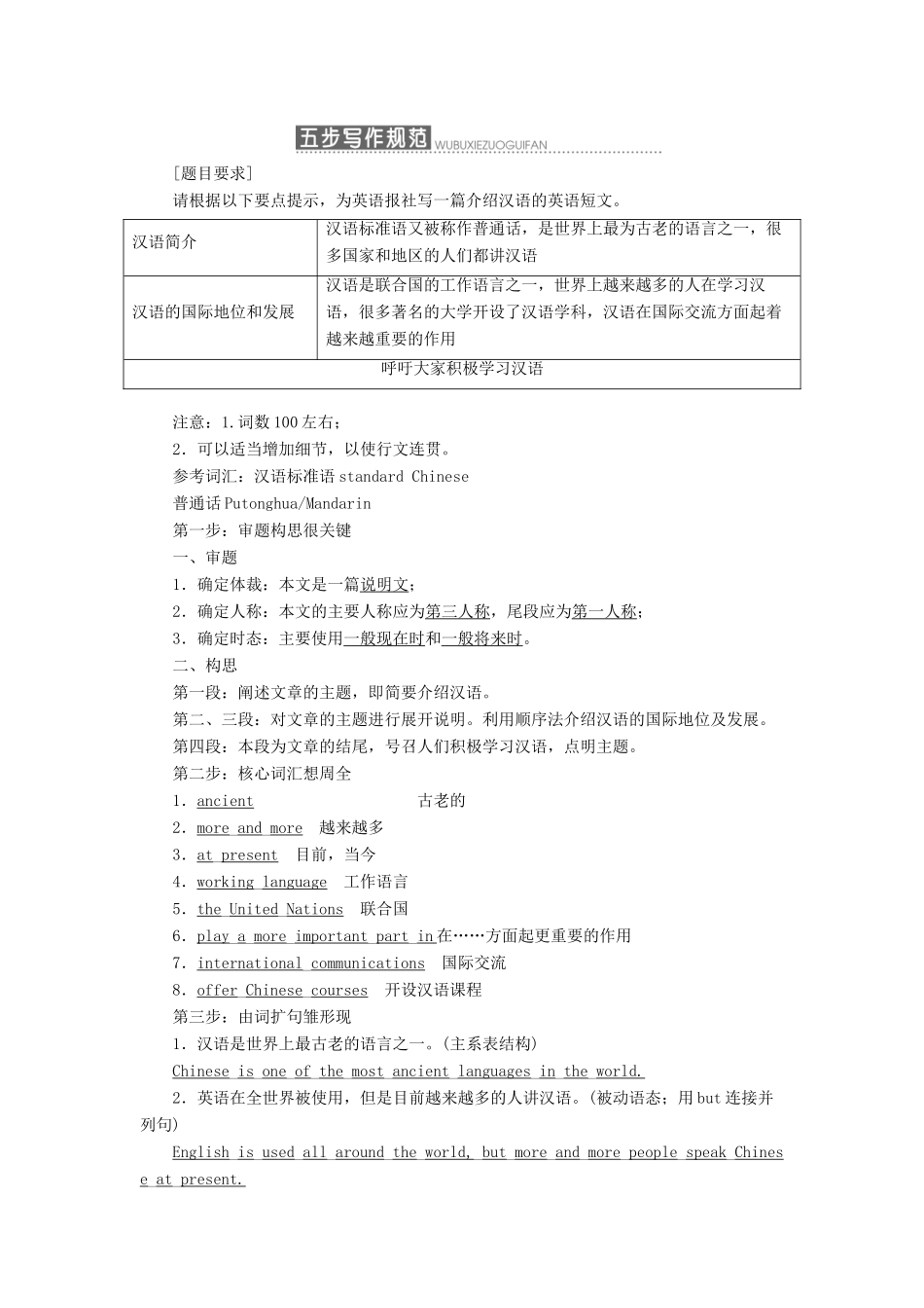 高中英语 Module 1 British and American English Section Ⅴ Writing— 介绍型说明文教案（含解析）外研版必修5-外研版高二必修5英语教案_第2页