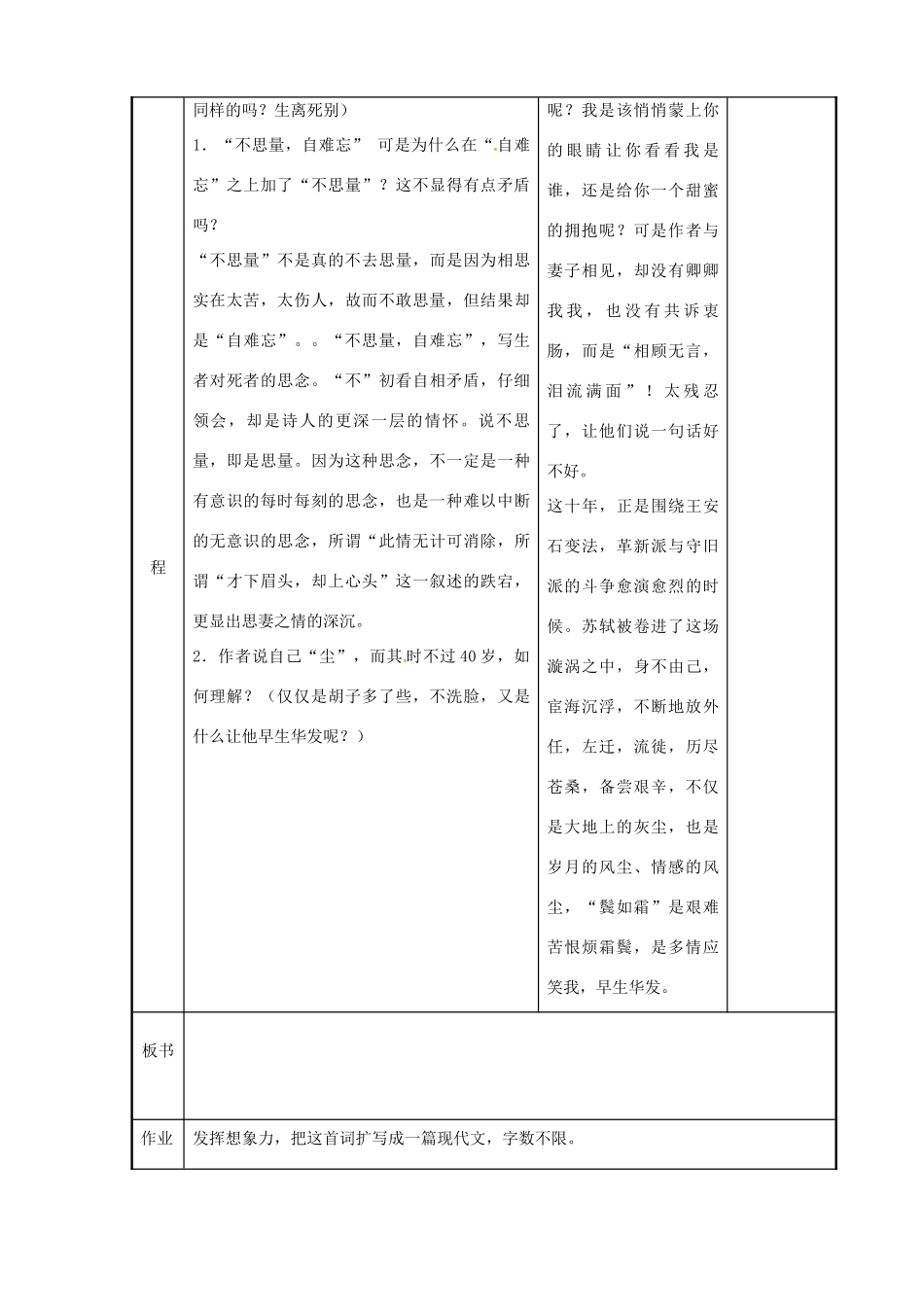 高中语文 专题九 江城子教案 苏教版选修《唐诗宋词选读》-苏教版高二《唐诗宋词选读》语文教案_第3页