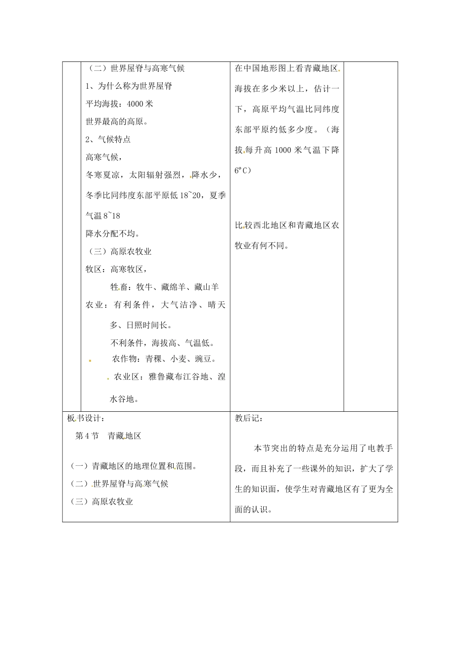 八年级地理下册 第五章 中国的地域差异 第三节 西北地区和青藏地区教案2 （新版）湘教版_第3页