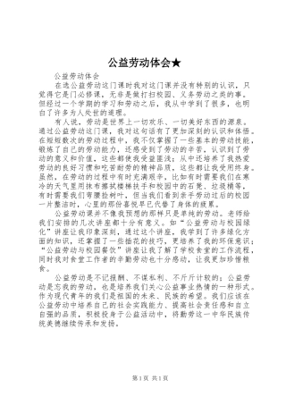 公益劳动体会★