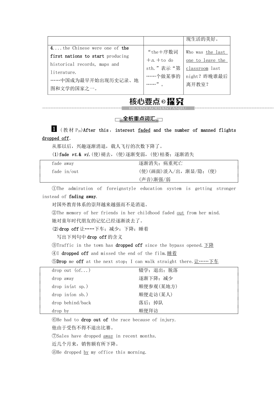 高中英语 Unit 20 New Frontiers Section Ⅵ Language Points（Ⅲ）讲义 北师大版选修7-北师大版高二选修7英语教案_第3页