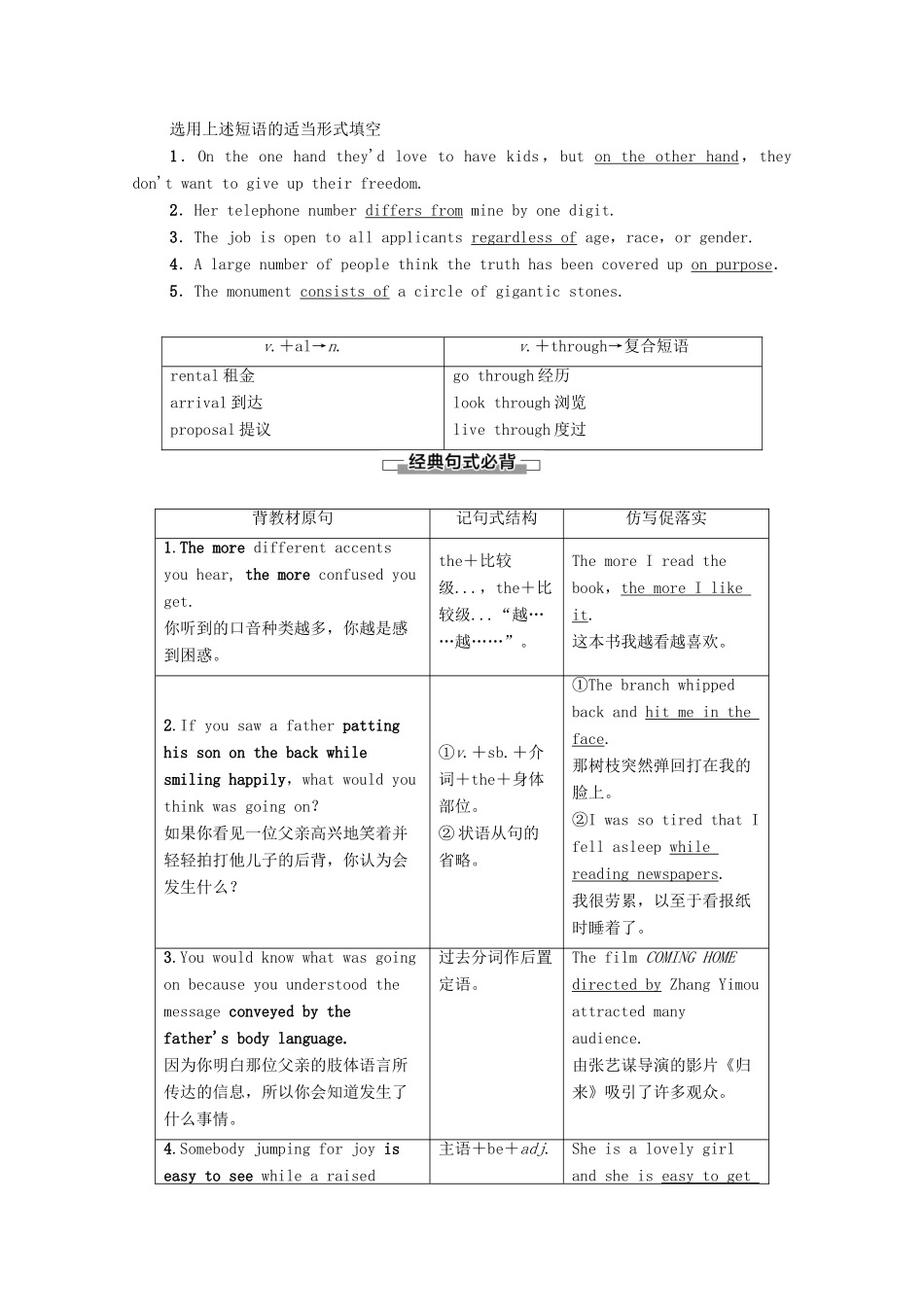 高中英语 Unit 19 Language Section Ⅳ Language Points（Ⅱ）（Lesson 2  Lesson 3）（教师用书）教案 北师大版选修7-北师大版高二选修7英语教案_第2页