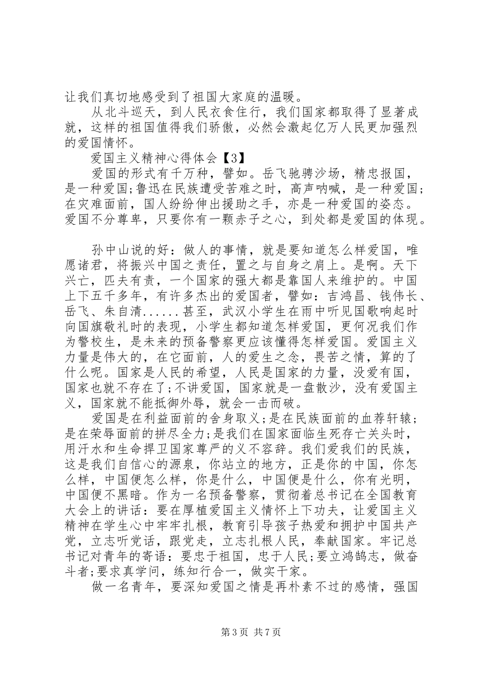 爱国主义精神心得体会_第3页