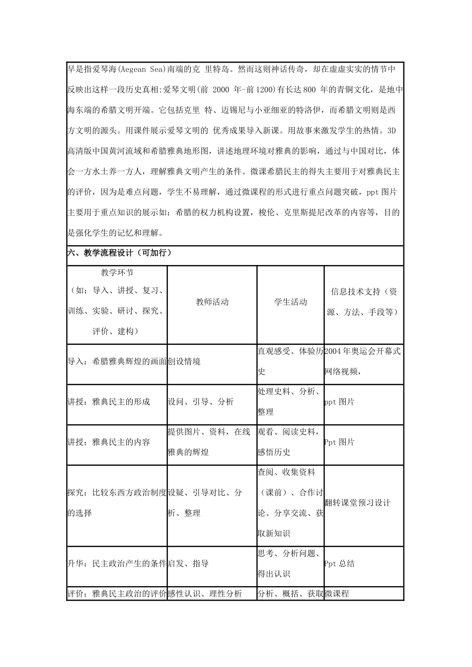 高中历史 第6课 雅典城邦的民主政治教案2 岳麓版必修1-岳麓版高一必修1历史教案_第3页
