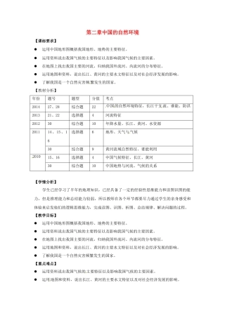 八年级地理上册 第2章《中国的自然环境》复习教学设计 湘教版-湘教版初中八年级上册地理教案