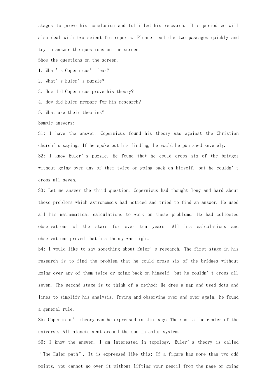 高中英语 Unit 1 Great scientists Period 5 Extensive reading教学设计 新人教版必修5-新人教版高二必修5英语教案_第3页