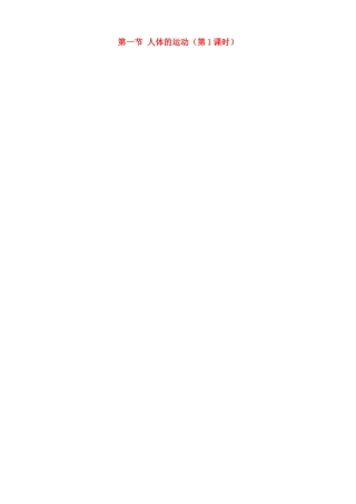 江苏省徐州市黄山外国语学校八年级生物上册 第17章 运动与行为 第一节 人体的运动（第1课时）教案 苏科版