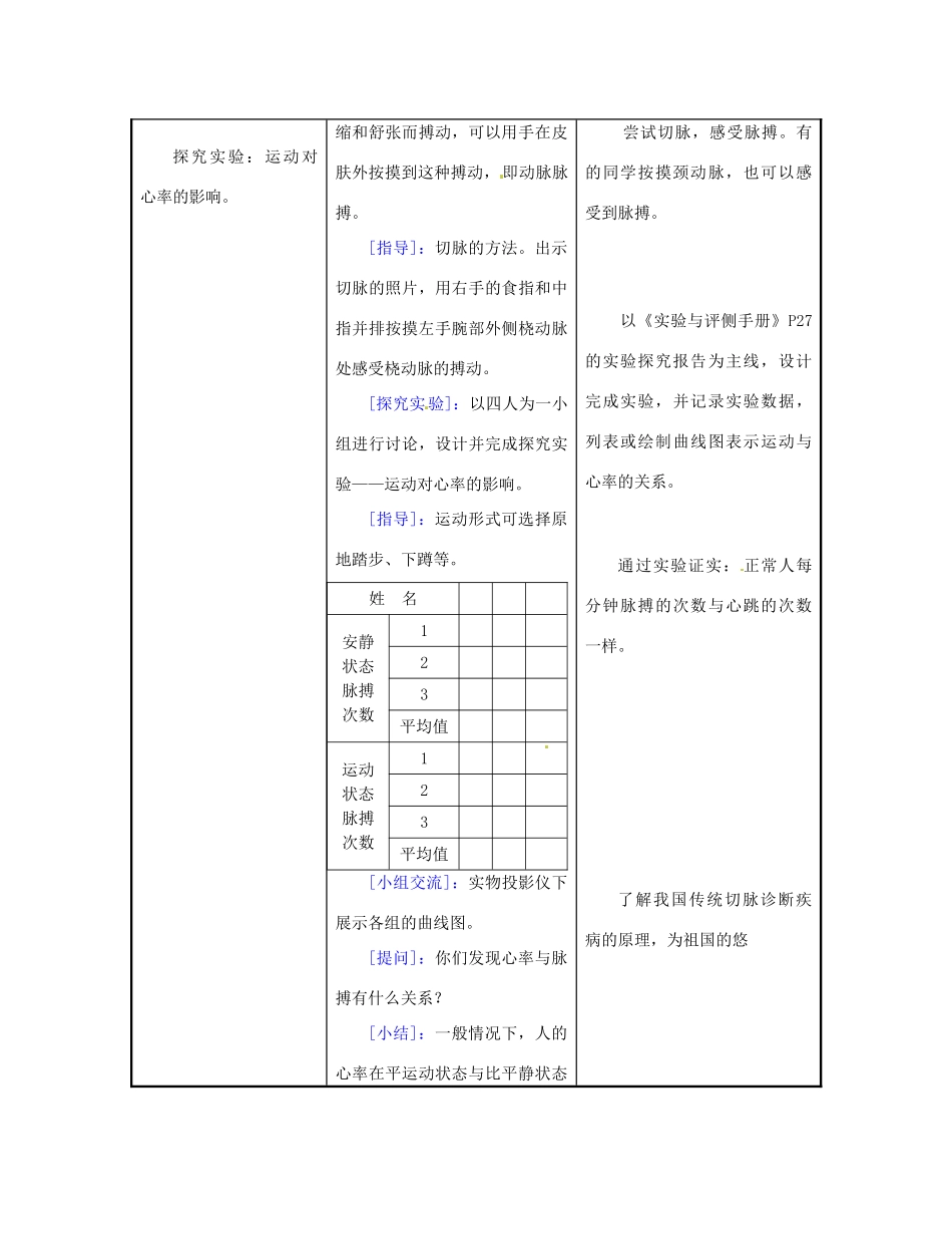 江苏省东台市唐洋镇中学七年级生物下册《10.2 血液循环》教案2 苏教版_第2页