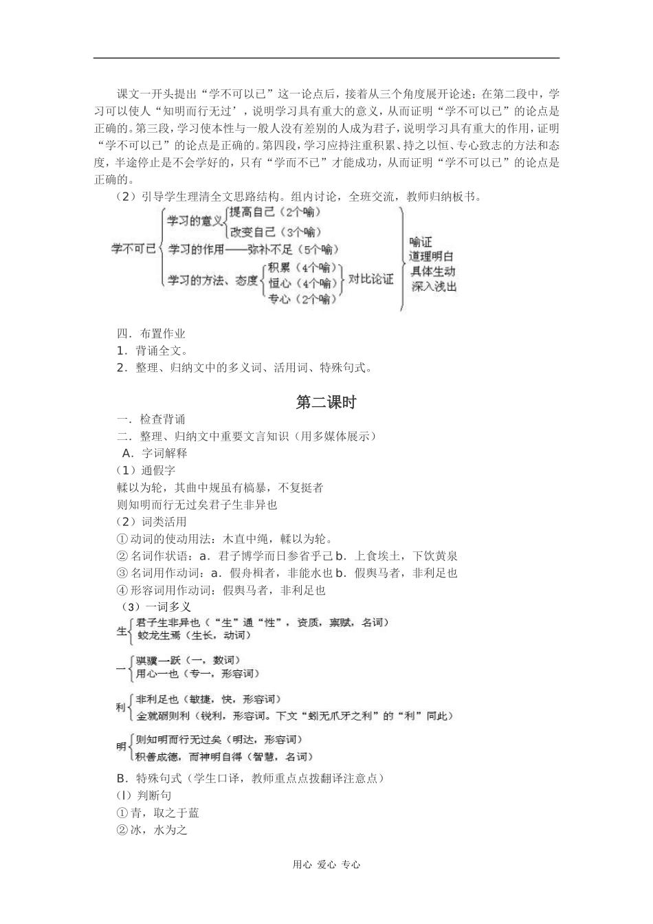 高中语文：1.1 劝学 教案（1）（鲁人版08版必修1）_第2页