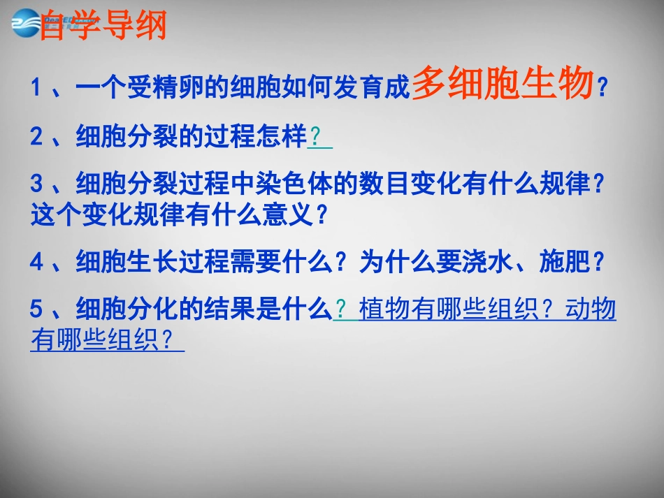 安徽省长丰县下塘实验中学七年级生物上册《2.2.1 细胞通过分裂产生新细胞》课件 （新版）新人教版_第3页
