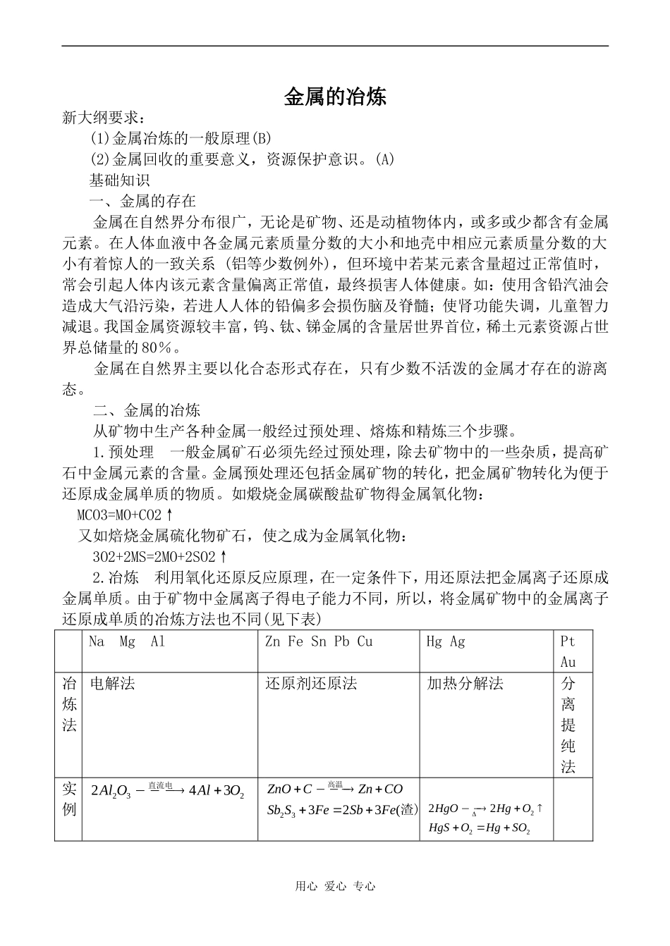 高中化学金属的冶炼上科版高三_第1页