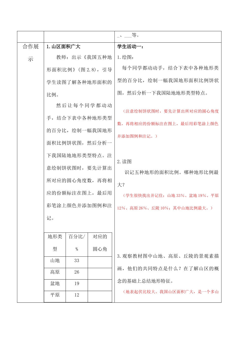 八年级地理上册第二单元第一节地势和地形第三课时教案中图版_第3页