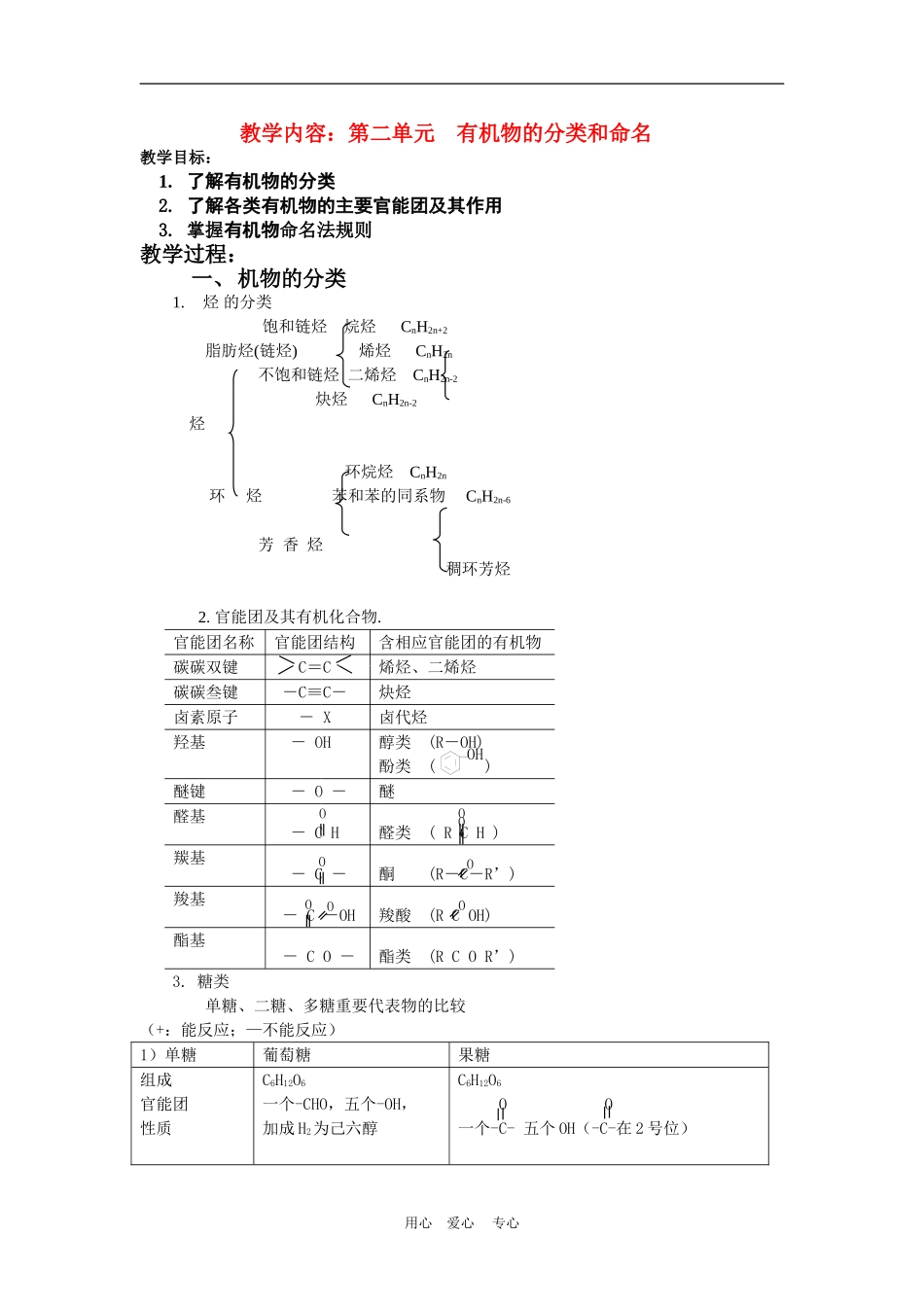 高中化学有机物的结构与分类教案苏教版选修五_第1页