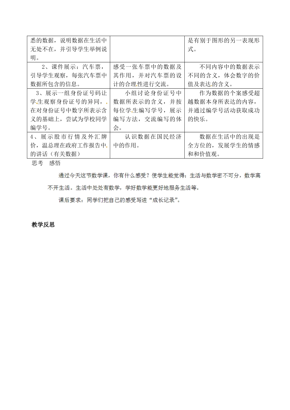 江苏省太仓市浮桥中学七年级数学上册 1.1 生活 数学教案 苏科版_第2页