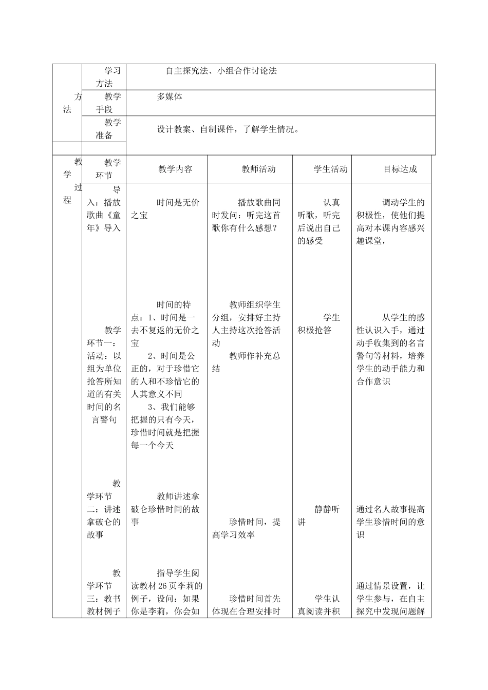 七年级政治下册 教学课例设计与反思教案 教科版_第2页