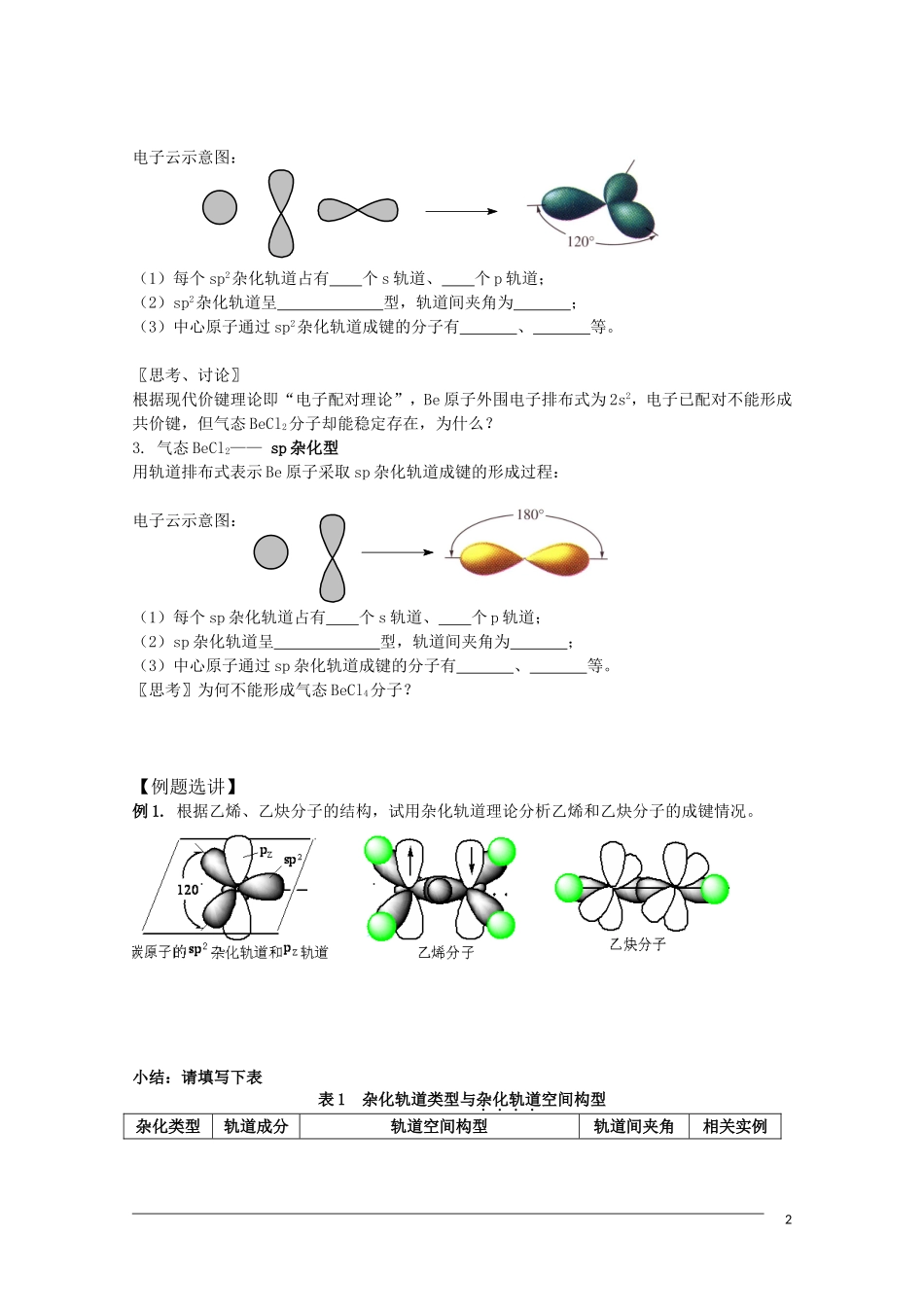 高中化学 4.1《分子构型与物质的性质》教案苏教版选修3_第2页