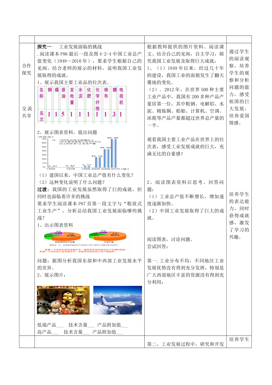 八年级地理上册 第4章 第2节持续协调发展工业（第2课时）教案 （新版）商务星球版-（新版）商务星球版初中八年级上册地理教案_第2页