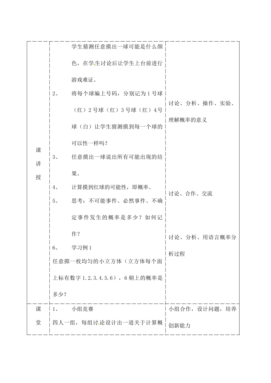 河南省郑州市第九十六中七年级数学《摸到红球的概率》教案 人教新课标版_第2页