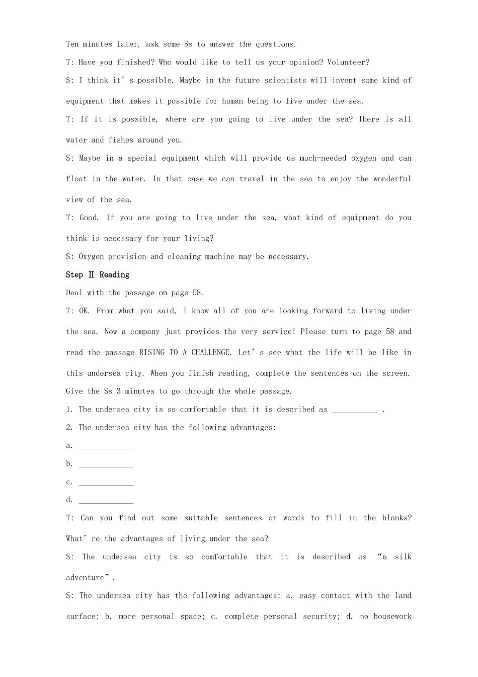 高中英语 Unit 3 Life in the future Period 5 Extensive reading教学设计 新人教版必修5-新人教版高二必修5英语教案_第2页