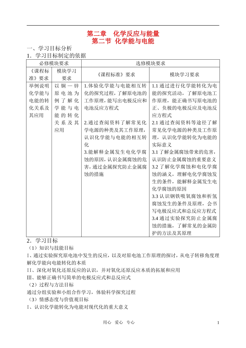 高中化学 化学能转化成电能教学设计_第1页