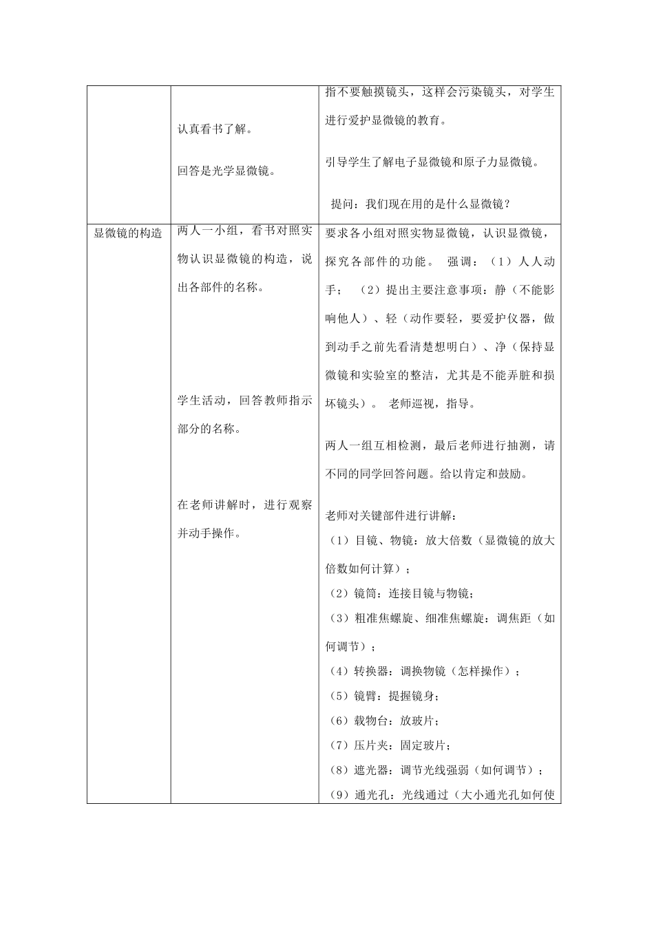 江西省信丰县黄泥中学中考生物实验汇总复习 显微镜的使用教学设计_第3页