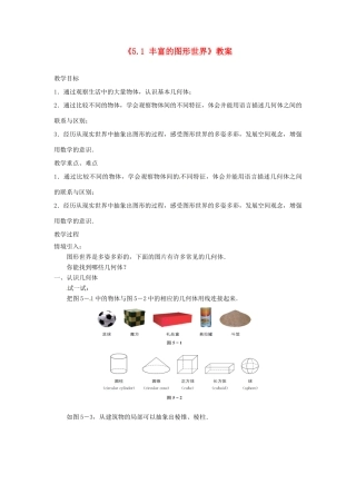 江苏省东台市唐洋镇中学七年级数学上册《5.1 丰富的图形世界》教案 （新版）苏科版