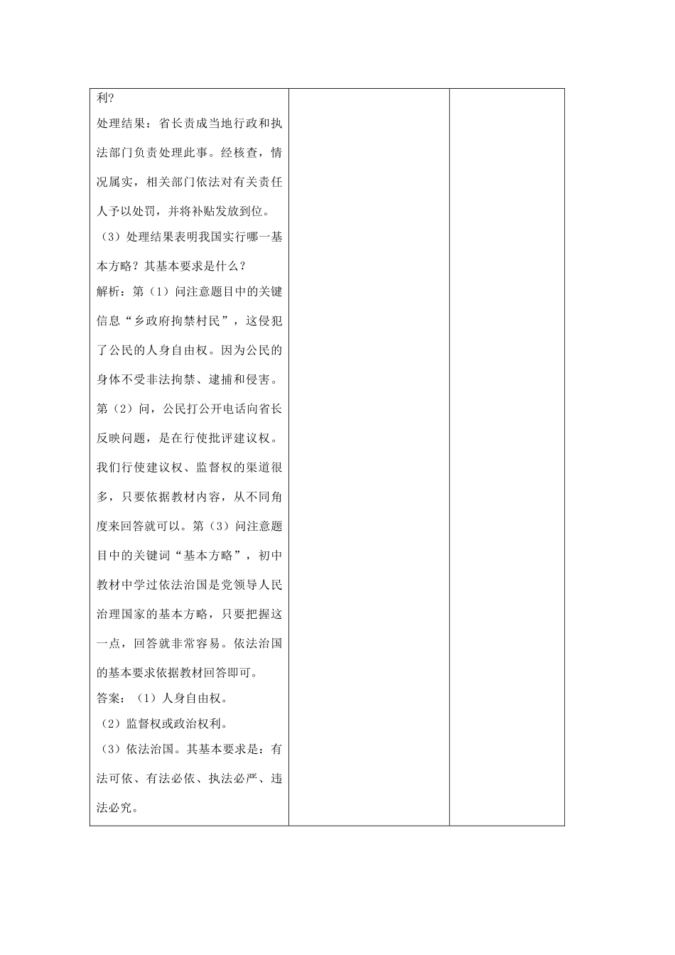 吉林省四平市第十七中学九年级政治全册《第六课 参与生活》复习教案2 新人教版_第3页