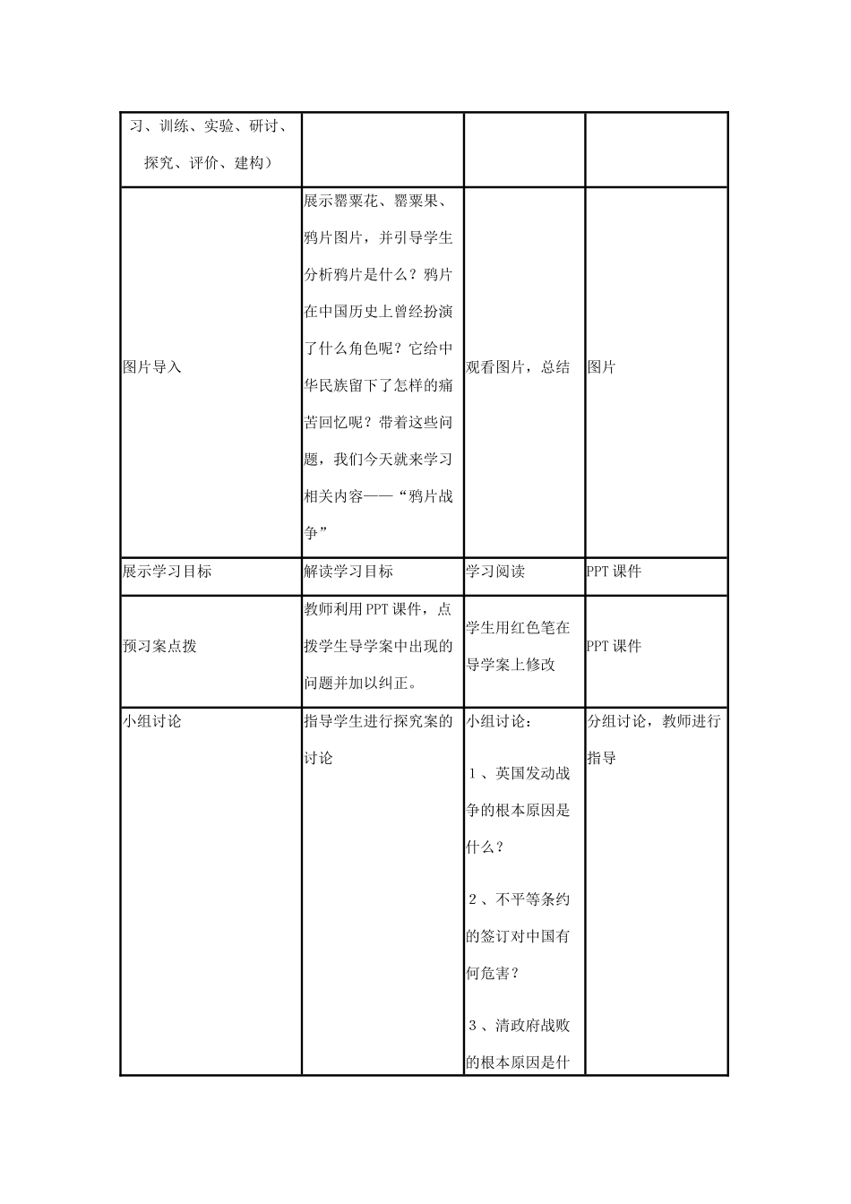 高中历史 第12课 鸦片战争教案37 岳麓版必修1-岳麓版高一必修1历史教案_第3页