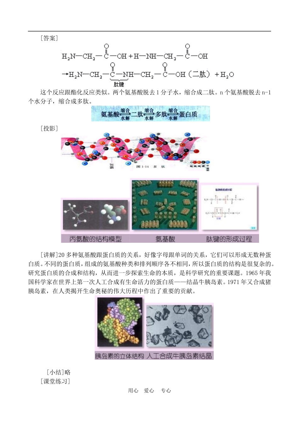 高中化学 第一章第三节 生命的基础—蛋白质教案2.1人教版必修1_第3页