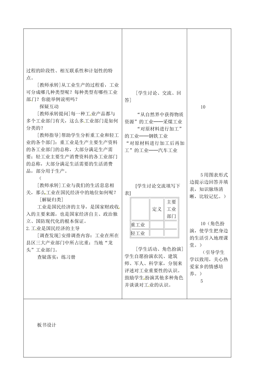 吉林省四平市第十七中学八年级地理上册 4.3.1 工业的分布与发展教案 新人教版_第2页