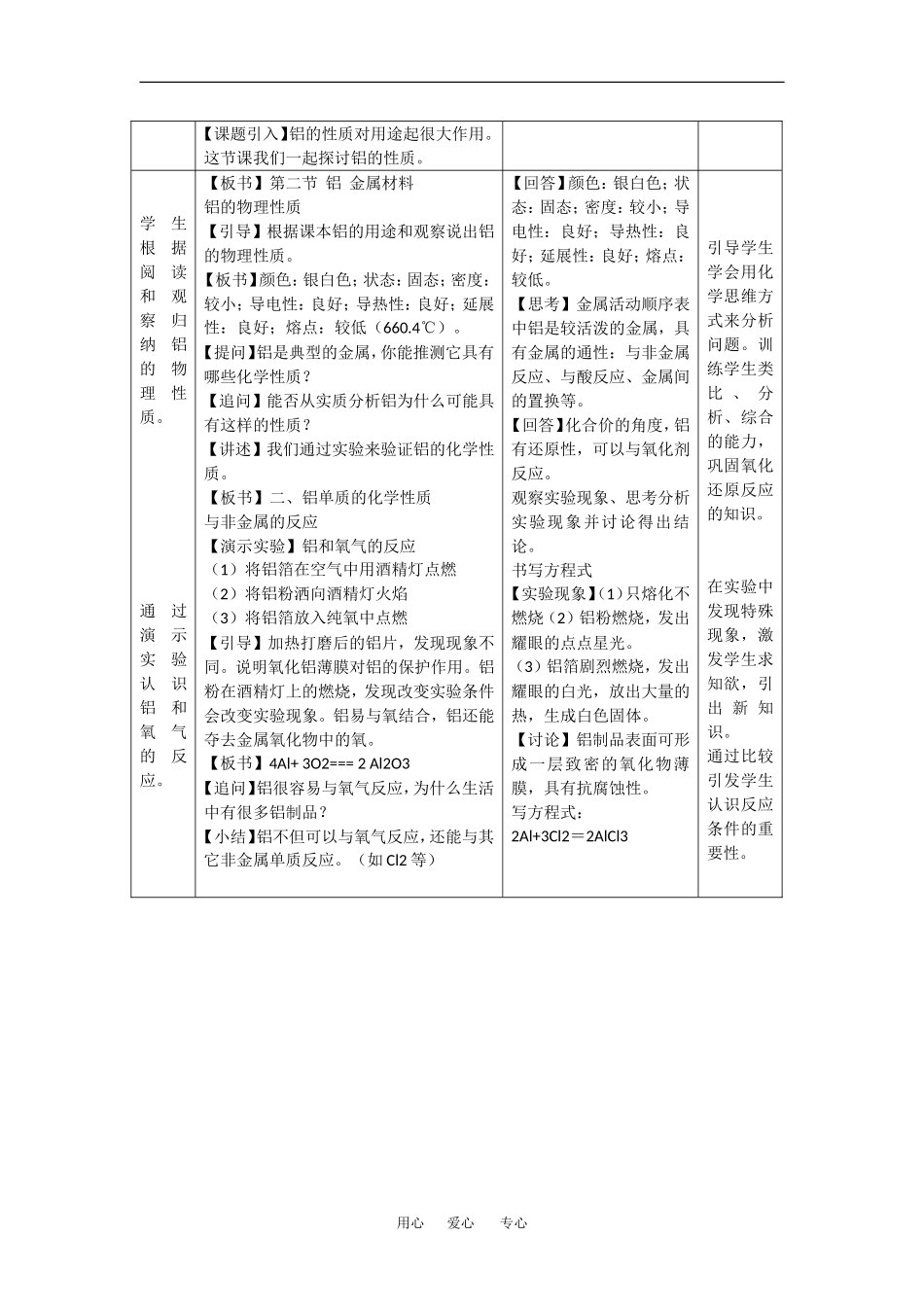 高中化学：4.2铝 金属材料教案1鲁科版必修1_第2页