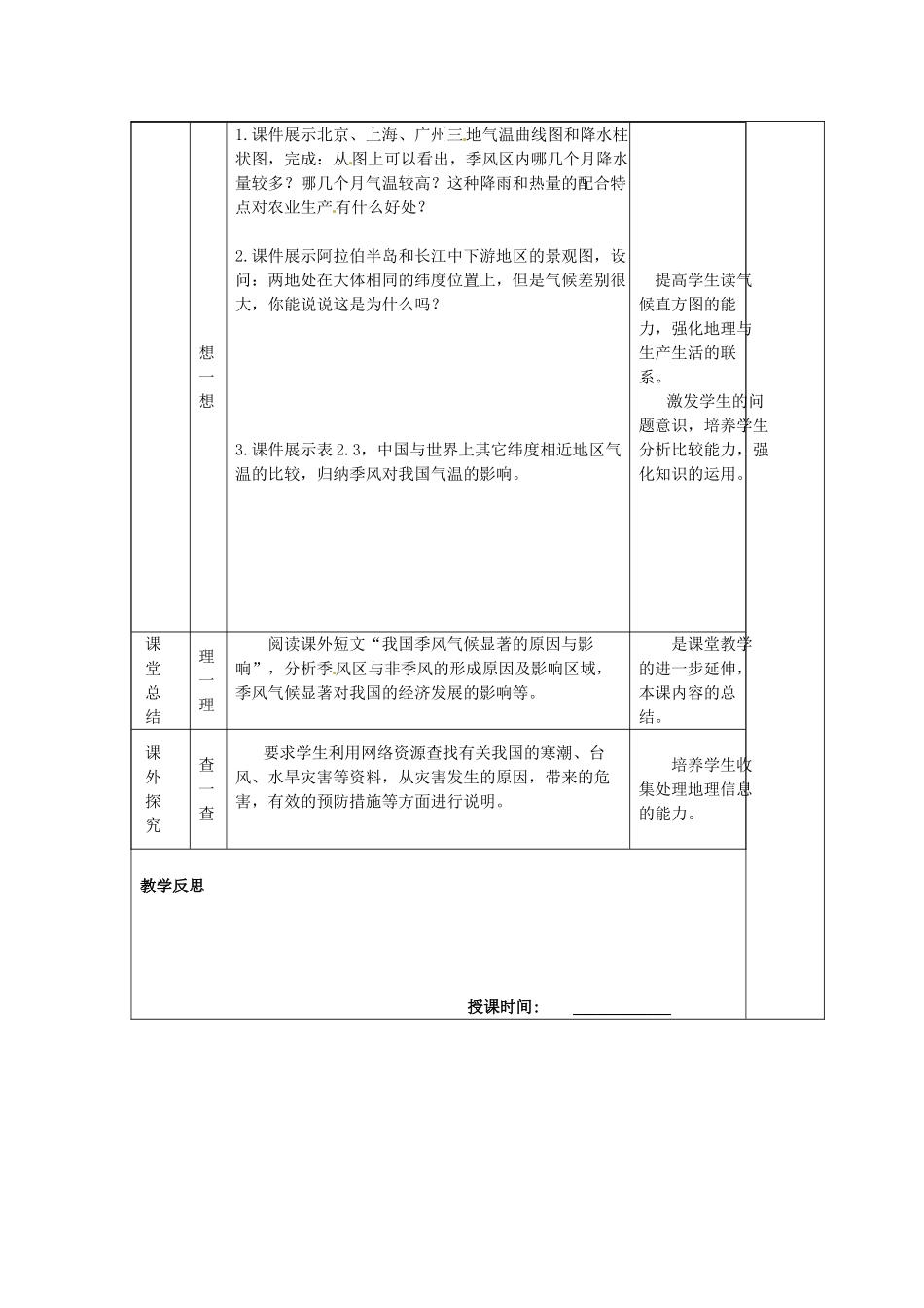 江苏省南京市上元中学八年级地理上册 第二节 气候（第3课时）教案 新人教版_第2页