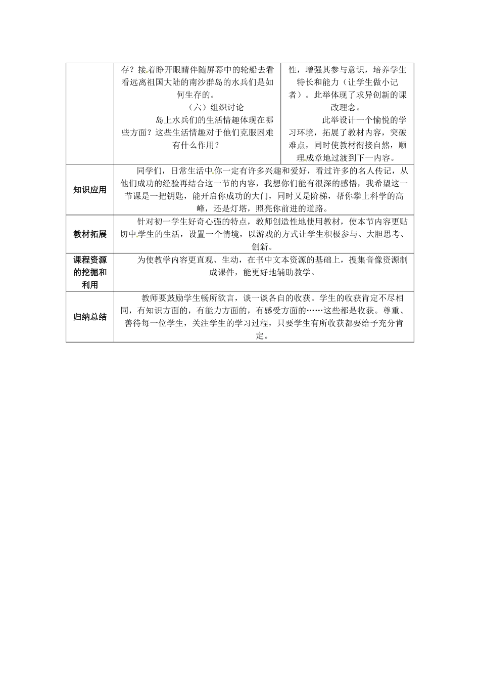 浙江省衢州市开化县池淮镇初级中学七年级思品上册 第七课 第一框 情趣与兴趣教案 新人教版_第2页