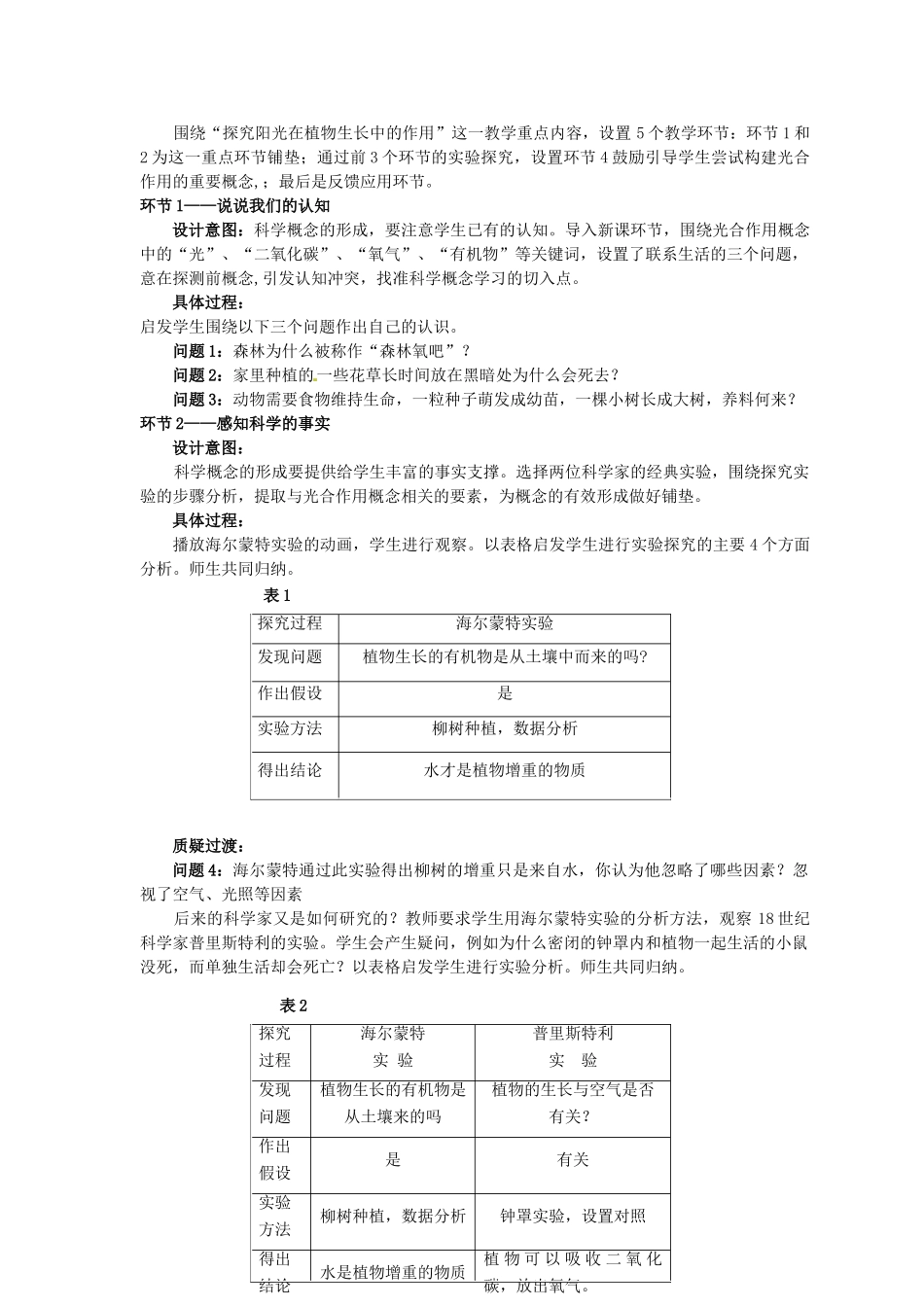 江西省信丰县黄泥中学中考生物实验汇总复习 植物的光合作用参评教学设计_第2页