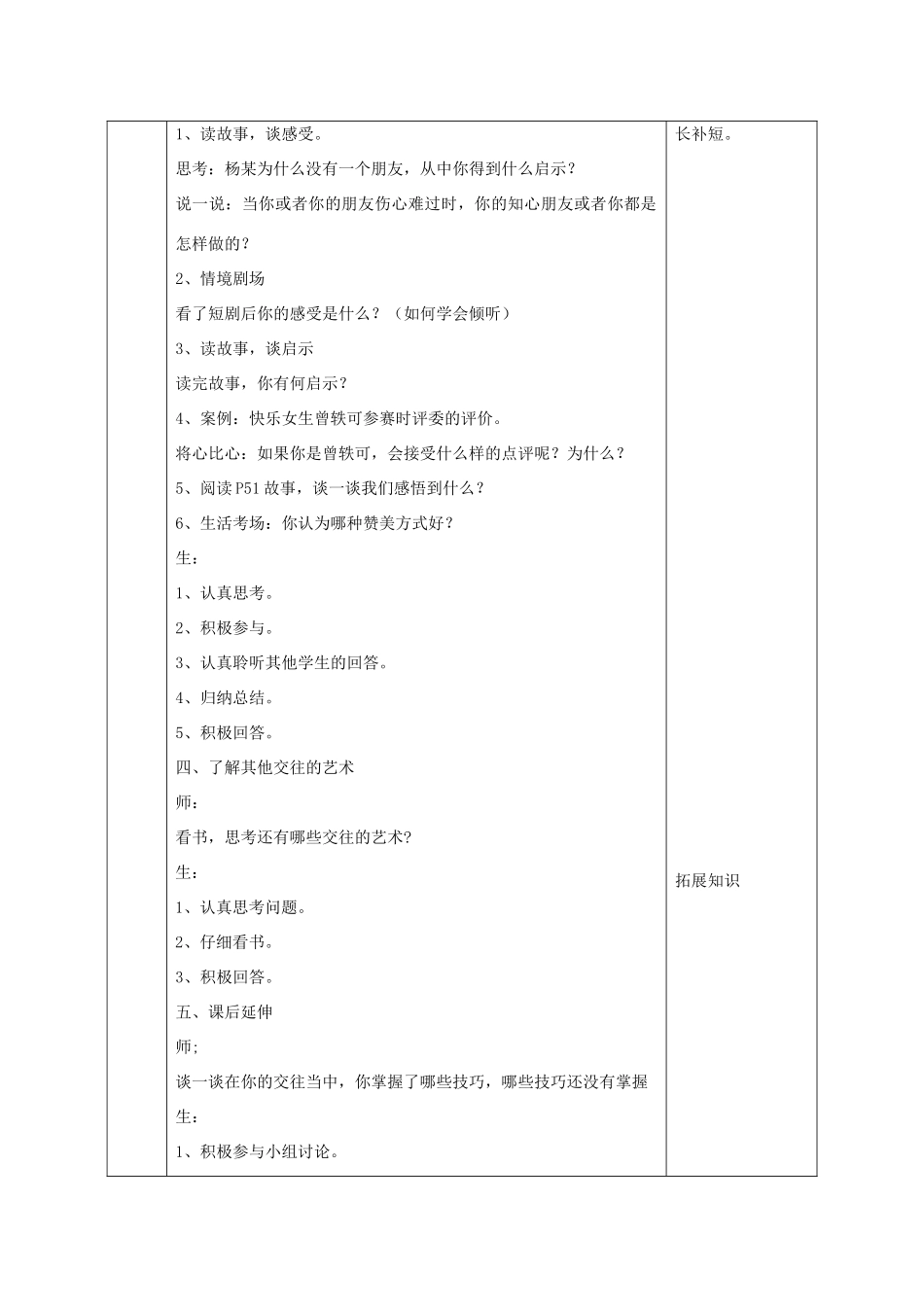 八年级政治上册 第二单元 学会交往天地宽 第四课 掌握交往艺术 提高交往能力 第二框 交往讲艺术教案 鲁教版-鲁教版初中八年级上册政治教案_第3页