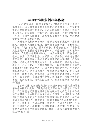 学习新准则条例心得体会