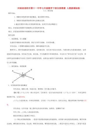 河南省洛阳市第十一中学七年级数学下册全册教案 人教新课标版