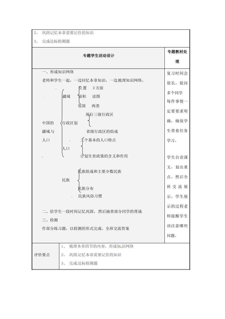 八年级地理上册 第1章 中国的疆域与人口复习教案 湘教版-湘教版初中八年级上册地理教案_第2页