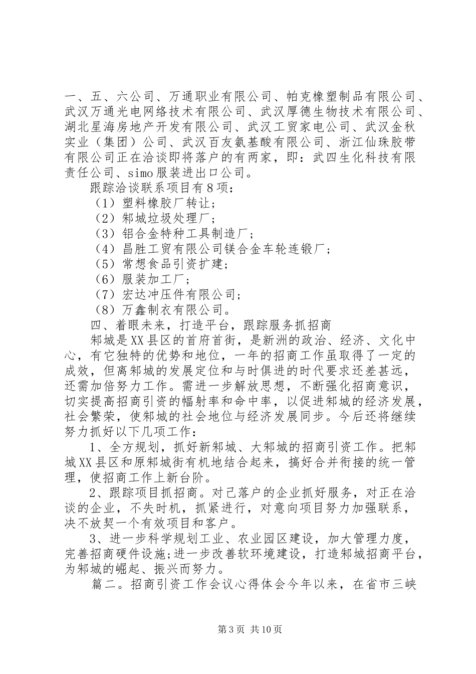 招商引资工作会议心得体会_第3页