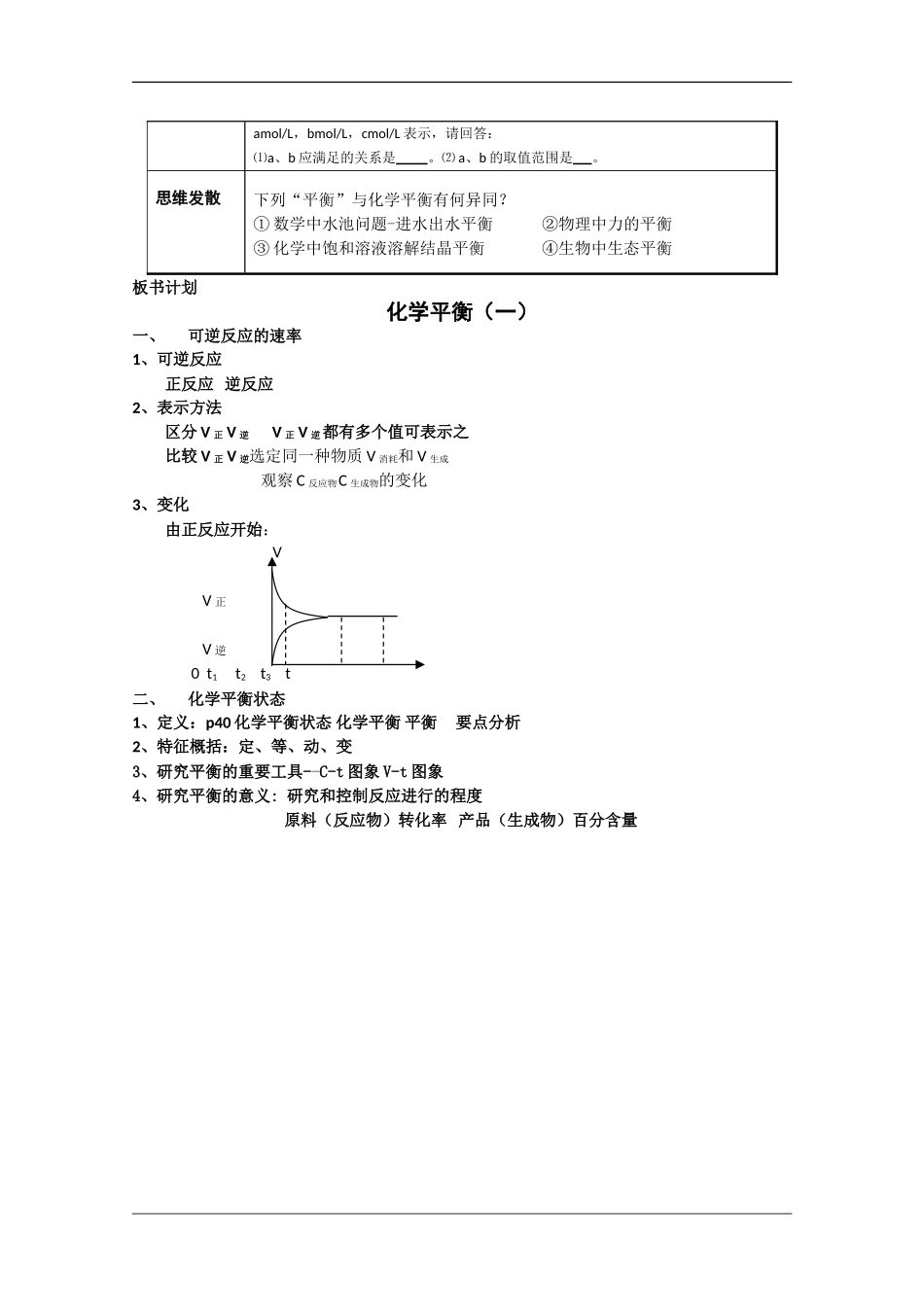 高中化学：2.2 化学平衡 教案（旧人教版必修2）_第3页