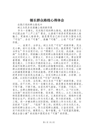 镇长群众路线心得体会
